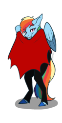 Size: 650x1283 | Tagged: safe, artist:rimmi1357, rainbow dash, pegasus, anthro, unguligrade anthro, g4, clothes, costume, female, mare, nightmare night, simple background, solo, transparent background