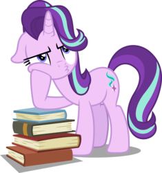 Size: 4697x5000 | Tagged: safe, artist:dashiesparkle, starlight glimmer, pony, unicorn, g4, uncommon bond, .svg available, absurd resolution, book, bored, cute, duckface, female, floppy ears, glimmerbetes, mare, pouting, simple background, solo, transparent background, vector