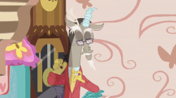 Size: 720x404 | Tagged: safe, screencap, discord, discordant harmony, g4, animated, finger snap, gif, glasses, happy, male, solo, transparent