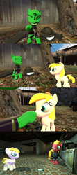 Size: 1920x4320 | Tagged: safe, artist:soad24k, oc, oc only, oc:chipper leaf, oc:green, oc:macalin, earth pony, pony, 3d, comic, cyoa, cyoa:filly adventure, female, filly, fourth wall, gmod