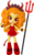 Size: 512x822 | Tagged: safe, artist:whatthehell!?, edit, adagio dazzle, devil, equestria girls, g4, boots, bracelet, clothes, costume, doll, equestria girls minis, halloween, holiday, horn, irl, jewelry, outfit, photo, shoes, tail, toy, trident