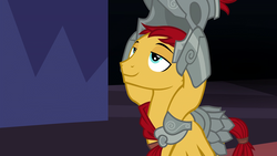 Size: 1920x1080 | Tagged: safe, screencap, flash magnus, pegasus, pony, g4, shadow play, helmet, male, solo, stallion