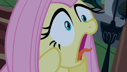 Size: 1000x563 | Tagged: safe, screencap, fluttershy, g4, luna eclipsed, female, screaming, solo