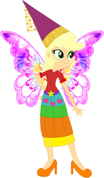 Size: 357x611 | Tagged: safe, artist:selenaede, artist:user15432, applejack, fairy, human, equestria girls, g4, apple fairy, base used, clothes, costume, dress, fairy costume, fairy princess, fairy princess outfit, fairy wings, halloween, halloween costume, hennin, high heels, holiday, humanized, princess, princess applejack, princess costume, shoes, solo, winged humanization, wings