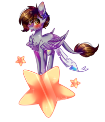 Size: 1803x2090 | Tagged: safe, artist:huirou, oc, oc only, oc:coffee stars, pegasus, pony, blushing, chest fluff, female, mare, simple background, solo, stars, transparent background