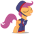 Size: 2972x3000 | Tagged: safe, artist:brony-works, scootaloo, pegasus, pony, family appreciation day, g4, bellhop, clothes, eyes closed, female, filly, foal, folded wings, hat, high res, scootagram, shadow, simple background, smiling, solo, transparent background, uniform, vector, wings, work clothes