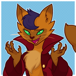 Size: 470x470 | Tagged: safe, artist:nukeleer, artist:nukethemongoose, capper dapperpaws, abyssinian, cat, anthro, g4, my little pony: the movie, chest fluff, clothes, handsome, male, open mouth, sexy, solo, stupid sexy capper