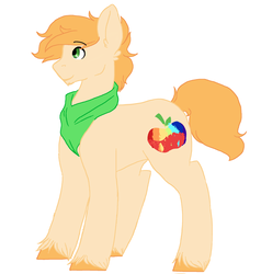Size: 2000x2100 | Tagged: safe, artist:mah521, oc, oc only, oc:apple dust, earth pony, pony, high res, male, offspring, parent:applejack, simple background, solo, stallion, white background