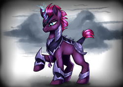 Size: 2566x1804 | Tagged: dead source, safe, artist:not-ordinary-pony, tempest shadow, pony, unicorn, g4, my little pony: the movie, armor, badass, bandage, broken horn, eye scar, eyepatch, female, horn, mare, scar, scar on the wrong side, solo, sparking horn
