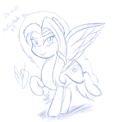 Size: 3000x3000 | Tagged: safe, artist:maximus, oc, oc only, pegasus, pony, high res, sketch, solo