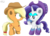 Size: 3683x2660 | Tagged: safe, artist:bronybehindthedoor, applejack, rarity, earth pony, pony, unicorn, g4, bedroom eyes, blushing, boots, female, hat, high res, lesbian, mare, ship:rarijack, shipping, shoes