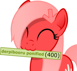 Size: 1522x1392 | Tagged: safe, artist:arifproject, derpibooru exclusive, oc, oc only, oc:downvote, pony, derpibooru, g4, :3, cropped, cute, derpibooru ponified, derpimilestone, eyes closed, happy, meta, mouth hold, ocbetes, ponified, simple background, solo, song in the comments, tags, transparent background, vector