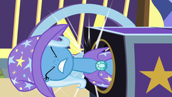 Size: 1280x720 | Tagged: safe, screencap, trixie, g4, uncommon bond, female, solo, trixie's wagon