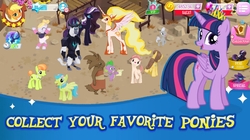 Size: 1414x793 | Tagged: safe, edit, edited screencap, gameloft, screencap, applejack, caramel, chipcutter, daybreaker, lady justice, lucky dreams, mare do well, nightmare rarity, raspberry vinaigrette, spike, storm king, swift justice, twilight sparkle, alicorn, dragon, pony, a royal problem, g4, my little pony: the movie, 1000 years in photoshop, klugetown, spiky klugetowner, twilight sparkle (alicorn), unnamed character, unnamed klugetowner