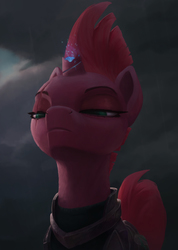 Size: 3000x4208 | Tagged: safe, artist:starblaze25, tempest shadow, pony, unicorn, g4, my little pony: the movie, broken horn, female, horn, looking down, mare, solo