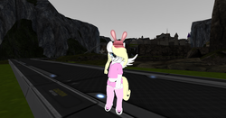 Size: 1600x837 | Tagged: safe, oc, oc only, oc:solari melody, semi-anthro, pink, second life, solo