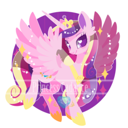 Size: 2448x2449 | Tagged: safe, artist:snow angel, princess cadance, alicorn, pony, g4, crown, female, heart eyes, high res, horseshoes, jewelry, looking at you, mare, regalia, simple background, smiling, solo, transparent background, wingding eyes