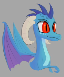Size: 1671x2013 | Tagged: safe, artist:creepypastapon3, princess ember, dragon, g4, bust, female, portrait, simple background, solo, wings
