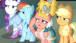 Size: 1920x1080 | Tagged: safe, screencap, applejack, flash magnus, rainbow dash, rarity, somnambula, earth pony, pegasus, pony, unicorn, g4, shadow play, female, male, mare, stallion