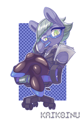 Size: 2064x3000 | Tagged: safe, artist:kaikoinu, limestone pie, earth pony, pony, semi-anthro, g4, chair, clothes, cute, female, glasses, high res, mare, mouth hold, pantyhose, paper, pen, secretary, shirt, shoes, simple background, sitting, skirt, socks, solo, stockings, thigh highs, white background