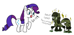 Size: 1500x700 | Tagged: safe, artist:amateur-draw, rarity, sweetie belle, fly, g4, 1000 hours in ms paint, black background, fetish, manure, messy, ms paint, muck, mud, muddy, poop, scat, shocked, simple background, smelly, stink lines, wet and messy