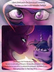 Size: 3000x4000 | Tagged: safe, artist:goldengriffiness, tempest shadow, twilight sparkle, pony, comic:solace, g4, my little pony: the movie, broken horn, comic, eye scar, horn, scar, stars
