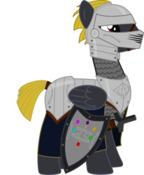 Size: 511x620 | Tagged: safe, artist:xenoneal, oc, oc only, oc:alpenglow, pegasus, pony, armor, male, simple background, solo, stallion, transparent background, vector