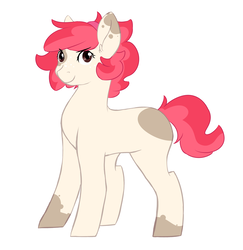 Size: 3300x3400 | Tagged: safe, artist:mah521, oc, oc only, oc:chocolate apple, earth pony, pony, female, high res, mare, offspring, parent:apple bloom, parent:pipsqueak, parents:pipbloom, simple background, solo, white background