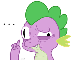 Size: 1100x890 | Tagged: safe, artist:abakan, spike, dragon, g4, ..., faic, fgsfds, i have several questions, male, meme, reaction image, simple background, solo, white background