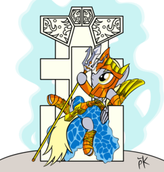 Size: 4233x4425 | Tagged: safe, artist:pony4koma, derpy hooves, g4, absurd resolution, crossover, poseidon, saint seiya