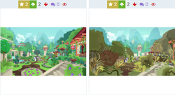 Size: 477x261 | Tagged: safe, screencap, old gardener, rarity, g4, shadow play, after, before, comparison, garden