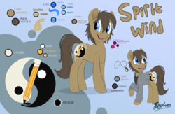 Size: 4000x2600 | Tagged: safe, artist:fluffyxai, oc, oc only, oc:spirit wind, earth pony, pony, clothes, cutie mark, jewelry, looking back, movie accurate, necklace, reference sheet, smiling, solo, taijitu