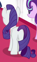 Size: 148x246 | Tagged: safe, screencap, rarity, starlight glimmer, twilight sparkle, g4, shadow play, butt, cropped, plot, rearity