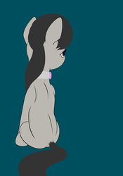 Size: 490x700 | Tagged: safe, artist:styroponyworks, octavia melody, earth pony, pony, g4, back, female, mare, rear view, simple background, sitting, solo