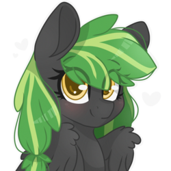 Size: 2048x2048 | Tagged: safe, artist:cinnamontee, oc, oc only, oc:breezy, pegasus, pony, bust, female, heart, high res, mare, portrait, simple background, solo, transparent background