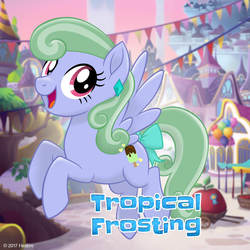 Size: 1080x1080 | Tagged: safe, oc, oc only, oc:tropical frosting, pegasus, pony, g4, my little pony: the movie, bow, ear piercing, earring, food, ice cream, jewelry, mlp movie pony maker, piercing, popsicle, tail bow