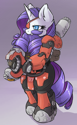 Size: 695x1128 | Tagged: safe, artist:sapphfyr, rarity, g4, beard, clothes, cosplay, costume, crossover, eyepatch, facial hair, female, overwatch, solo, torbjorn