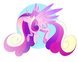 Size: 2500x2000 | Tagged: safe, artist:ghostycalico, princess cadance, alicorn, pony, g4, abstract background, eyes closed, female, high res, horn, mare, simple background, solo, transparent background, wings