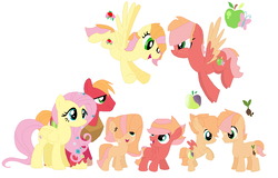 Size: 1260x808 | Tagged: safe, artist:sarahstubbs, big macintosh, fluttershy, oc, g4, family, female, male, offspring, parent:big macintosh, parent:fluttershy, parents:fluttermac, ship:fluttermac, shipping, straight