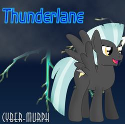 Size: 3134x3119 | Tagged: safe, artist:cyber-murph, thunderlane, pegasus, pony, g4, backwards cutie mark, high res, lightning, male, signature, solo, stallion