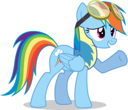 Size: 3960x3400 | Tagged: safe, artist:tomfraggle, rainbow dash, pegasus, pony, g4, clothes, female, high res, mare, simple background, smiling, solo, transparent background, uniform, vector, wonderbolts uniform