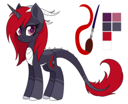Size: 2865x2327 | Tagged: safe, artist:scarlet-spectrum, oc, oc only, oc:scarlet spectrum, dracony, hybrid, pony, cutie mark background, female, high res, looking at you, mare, reference sheet, simple background, smiling, solo, transparent background