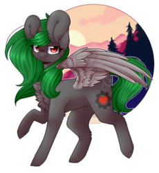 Size: 824x896 | Tagged: safe, artist:twinkepaint, oc, oc only, oc:toxic gears, pegasus, pony, female, mare, raised hoof, simple background, solo, transparent background