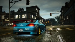 Size: 1366x768 | Tagged: safe, rainbow dash, g4, building, car, cutie mark, game screencap, license plate, need for speed, need for speed world, nissan, nissan silvia, underglow, video game