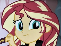 Size: 4032x3024 | Tagged: safe, screencap, sunset shimmer, equestria girls, equestria girls specials, g4, my little pony equestria girls: movie magic, female, scrunchy face, solo