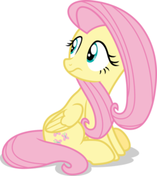 Size: 7000x7834 | Tagged: safe, artist:luckreza8, fluttershy, pegasus, pony, fame and misfortune, g4, .svg available, absurd resolution, female, looking back, mare, simple background, sitting, solo, transparent background, vector