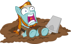 Size: 7246x4514 | Tagged: safe, artist:timeymarey007, rockhoof, earth pony, pony, campfire tales, g4, .svg available, absurd resolution, faic, male, open mouth, rockhoof's shovel, shovel, simple background, solo, stallion, transparent background, vector