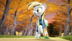 Size: 1920x1080 | Tagged: safe, artist:yaasho, derpy hooves, g4, 3d, autumn, female, solo
