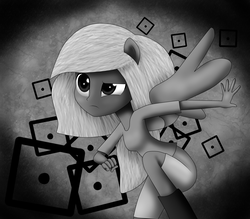Size: 4000x3500 | Tagged: safe, artist:vicakukac200, oc, oc only, oc:stealth, equestria girls, g4, clothes, equestria girls-ified, female, high res, monochrome, ponied up, shirt, solo