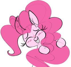 Size: 1011x948 | Tagged: safe, artist:hattsy, pinkie pie, earth pony, pony, g4, blushing, colored sketch, cute, diapinkes, eyes closed, grin, smiling